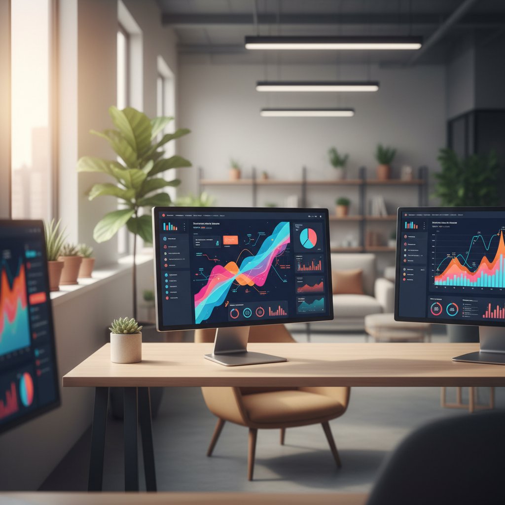 Social media marketing team managing campaigns on multiple platforms